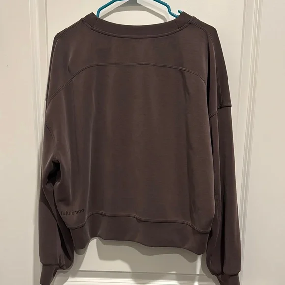 Women's Lululemon Softstreme Cropped Casual Brown Top - Picture 3 of 4